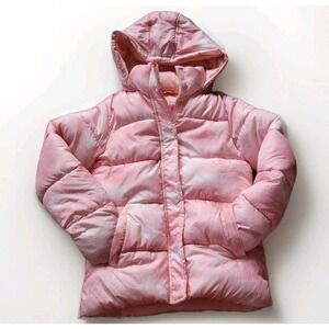 New Without Tags Girl's CB Sports Kids Pink Tie Dye Puffer Jacket Medium 10/12